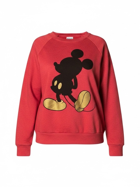 Disney Tops - Disney Mickey Mouse Silhouette Gold Boots Crewneck Soft Sweatshirt Sz M